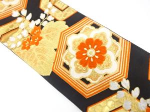 アンティーク　重ね亀甲に桐・華紋織り出し袋帯（材料）